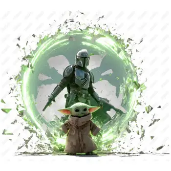 Mandalorian, and Grogu  Master Yoda  DTF  Shirt Iron on Transfer