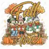 Mickey  Mouse Donald Duck Fall Season  DTF  Shirt Iron on Transfer