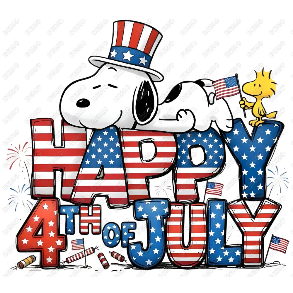 Peanuts 4th July  Independence day  DTF  Iron on Transfer