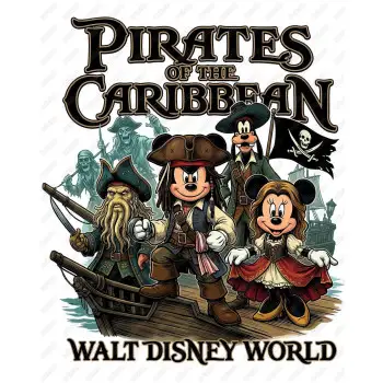Pirates of the Caribbean Disney World Mickey Mouse  DTF  Iron on Transfer