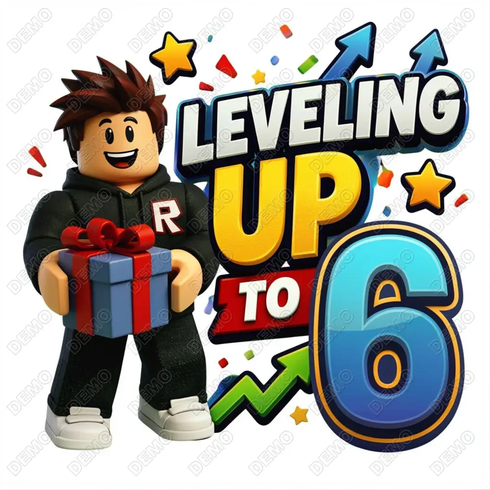 Roblox  Birthday Leveling Up to 6 DTF Heat Iron on Transfer