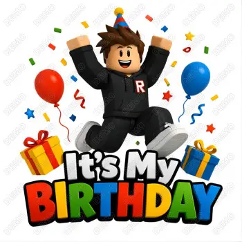 Roblox  It's My Birthday DTF Heat Iron on Transfer