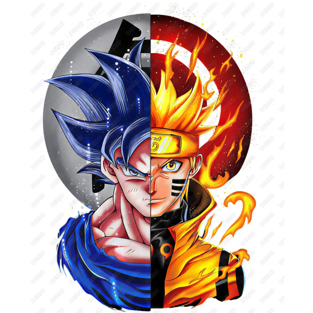 Son Goku  Dragon Ball and Naruto Uzumaki  DTF Shirt  Iron on Transfer
