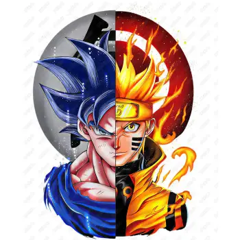 Son Goku  Dragon Ball and Naruto Uzumaki  DTF Shirt  Iron on Transfer