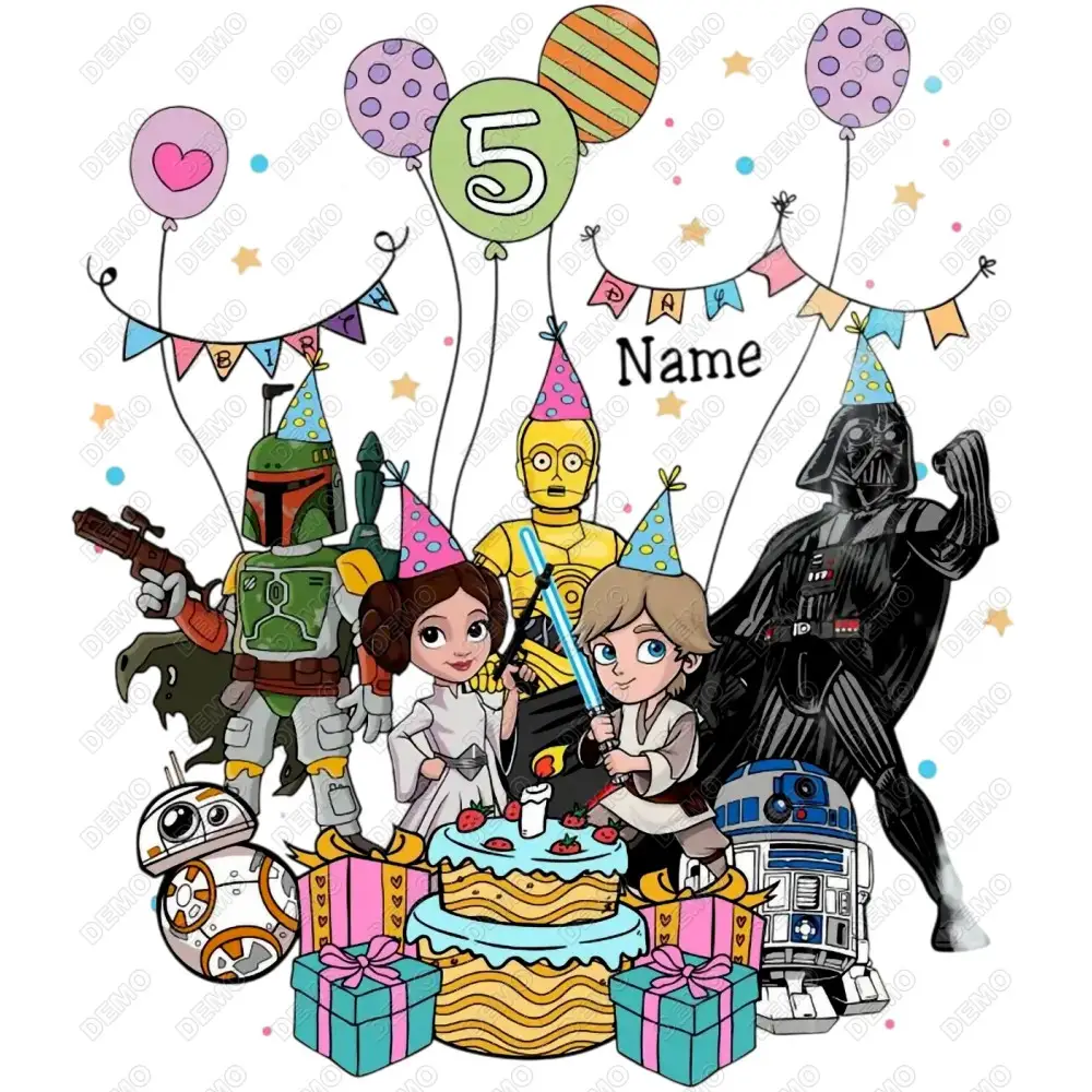 Star Wars Birthday Custom  DTF  Shirt Iron on Transfer