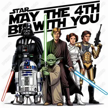 Star Wars Darth Vader, Luke Skywalker, Yoda, Princess Leia   DTF Shirt Iron on Transfer