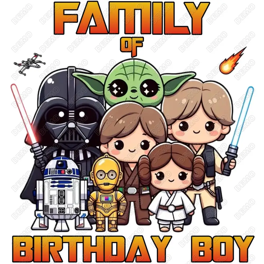 Star Wars  Family Member  Birthday Custom  DTF  Shirt Iron on Transfer