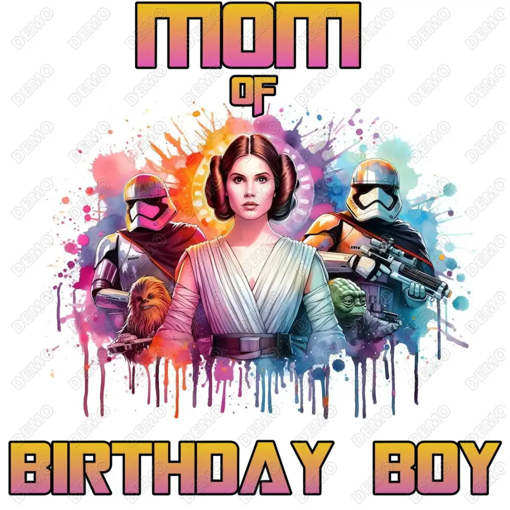 Star Wars Leia  Family Member  Birthday Custom  DTF  Shirt Iron on Transfer