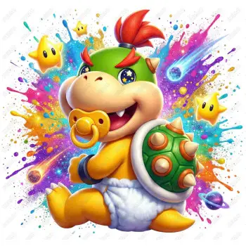 Super Mario Bowser Jr.  DTF  Shirt Iron on Transfer