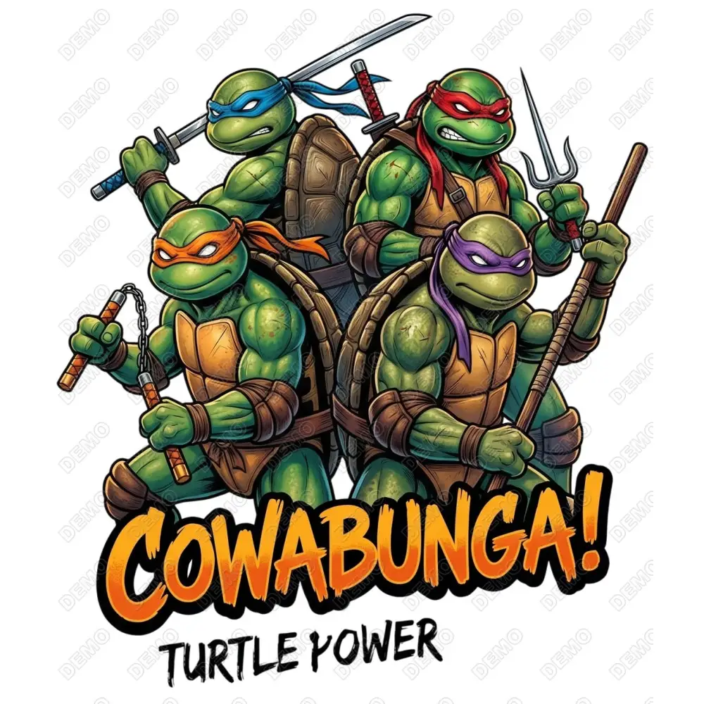 Teenage Mutant Ninja Turtles Cowabunga DTF  Shirt Iron on Transfer
