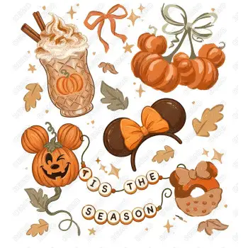 Tis The Season pumpkins DTF  Iron on Transfer