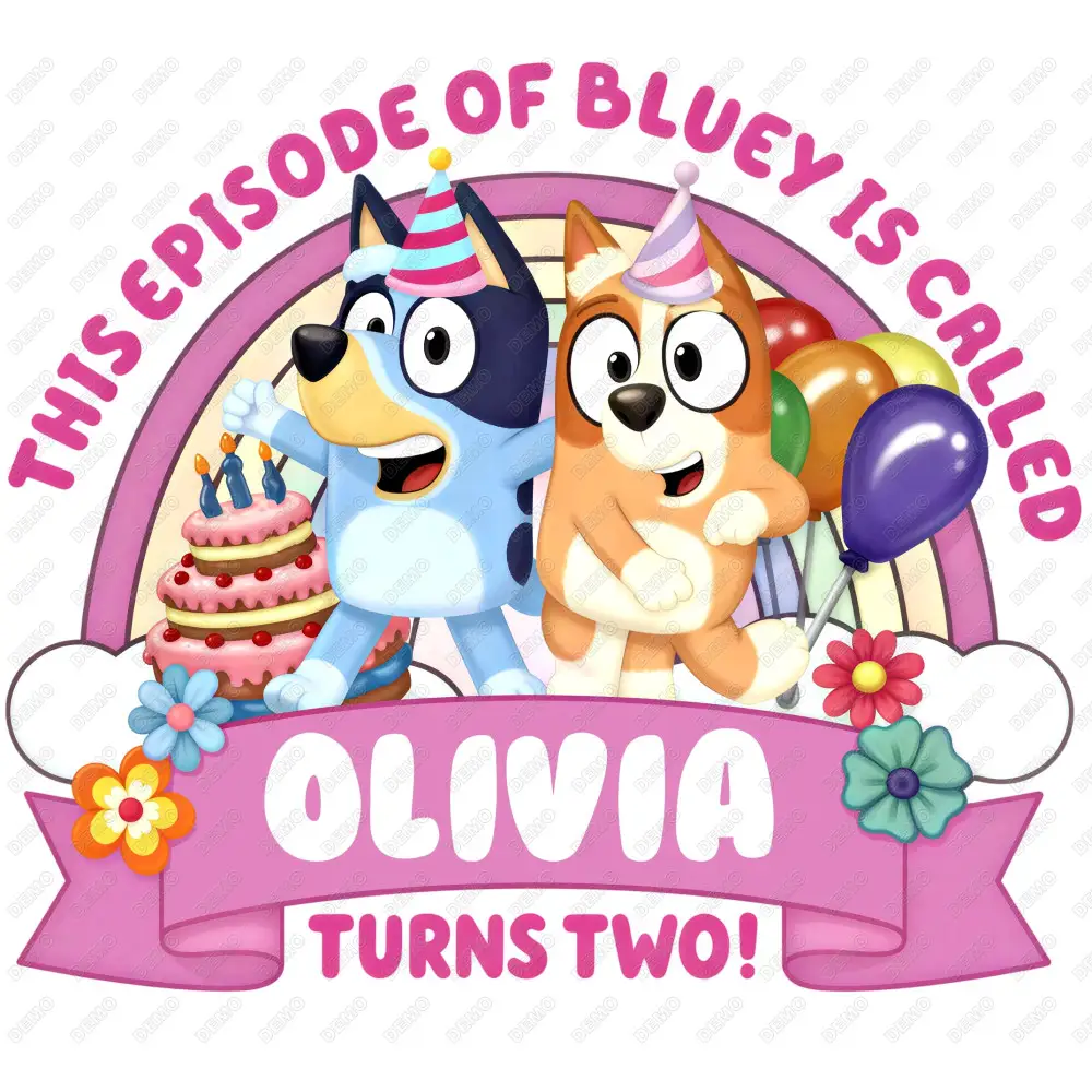 BLUEY Birthday Custom DTF Iron on Transfer