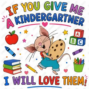 If You Give me a Kindergartner Mouse Cookie DTF  Iron on Transfer