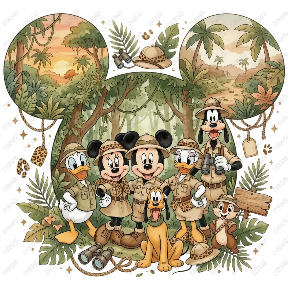 Animal Kingdom Safari  DTF  Shirt Iron on Transfer N7