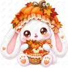 Bunny Pampkin Fall Season  DTF Shirt Iron on Transfer