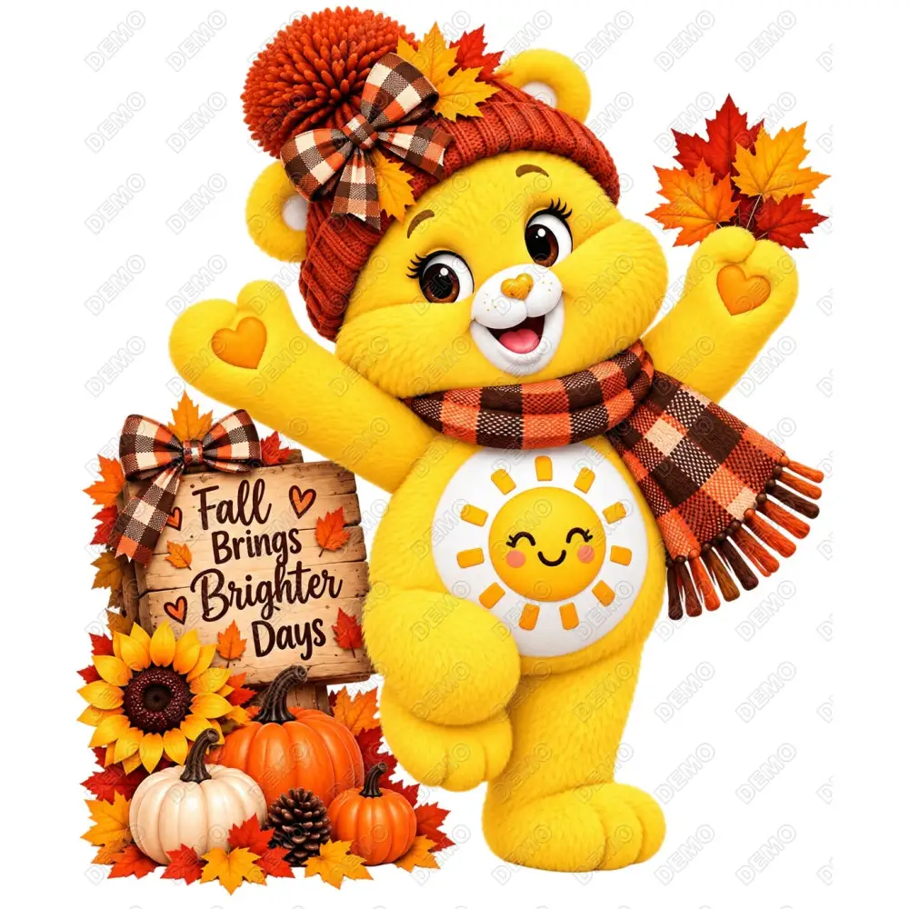 Care Bear Funshine Fall Season  DTF Shirt Iron on Transfer