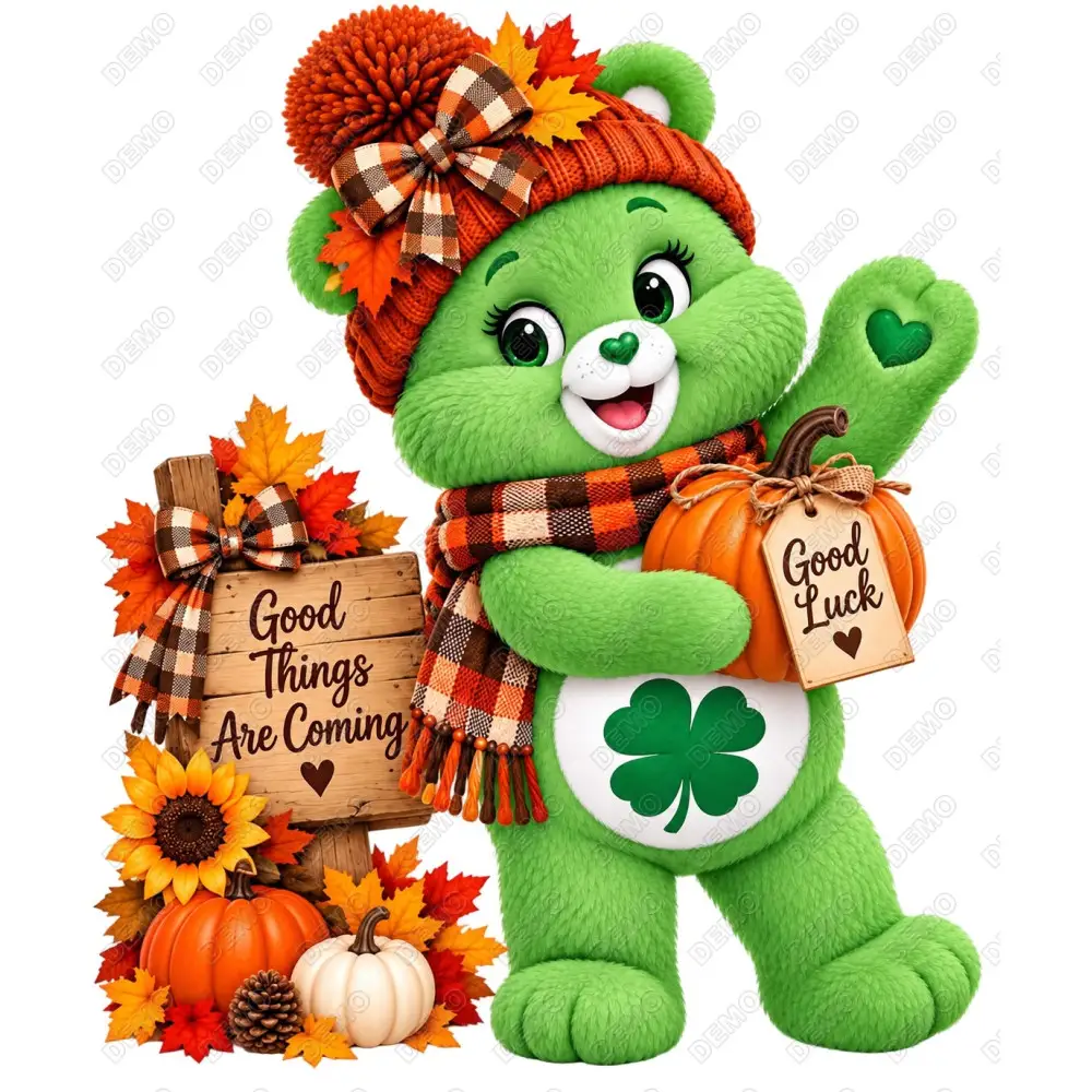 Care Bear Good Luck Fall Season  DTF Shirt Iron on Transfer