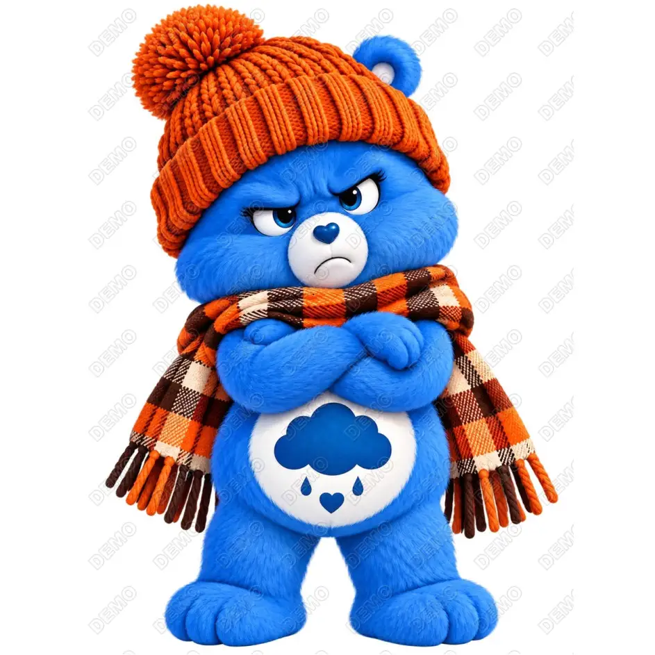 Care Bear Grumpy  Fall Season  DTF Shirt Iron on Transfer