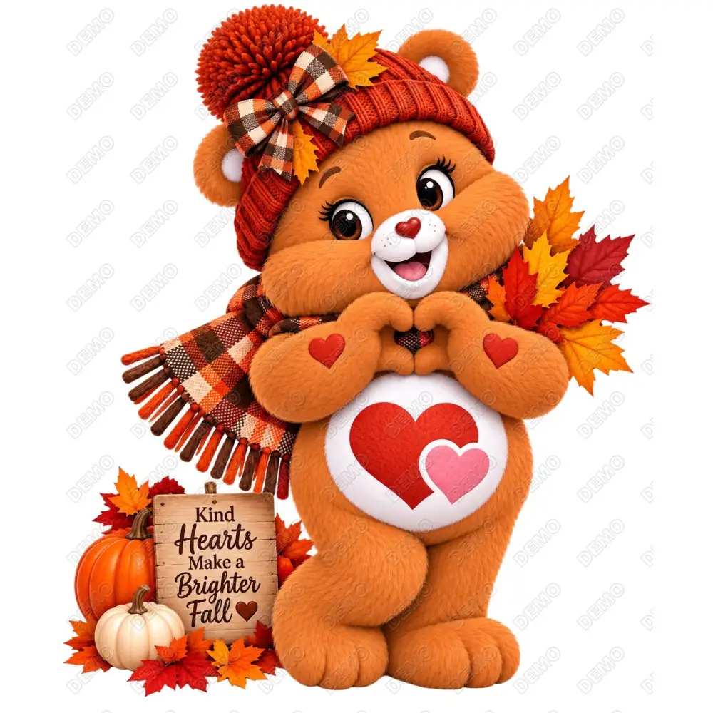 Care Bear Love-a-Lot Fall Season  DTF Shirt Iron on Transfer