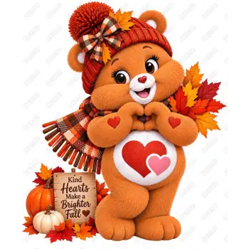 Care Bear Love-a-Lot Fall Season  DTF Shirt Iron on Transfer