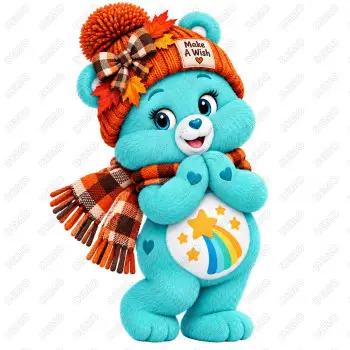 Care Bear Make a Wish  Fall Season  DTF Shirt Iron on Transfer