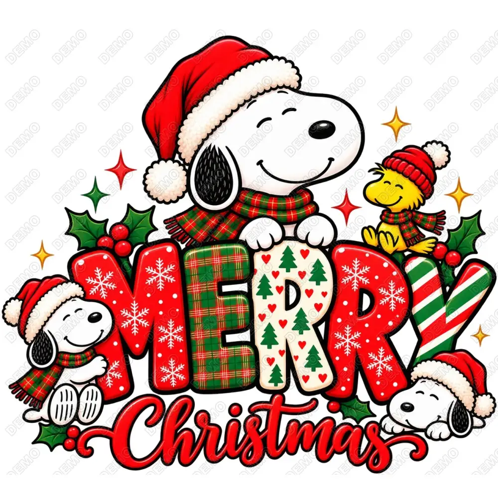 Christmas Peanuts Snoopy  DTF  Shirt Iron on Transfer N32