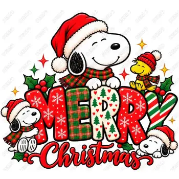 Christmas Peanuts Snoopy  DTF  Shirt Iron on Transfer N32
