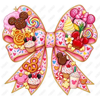 Disney park snacks treats Bow DTF  Shirt Iron on Transfer