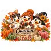 Ducks Fall with pumpkins  DTF  Shirt Iron on Transfer