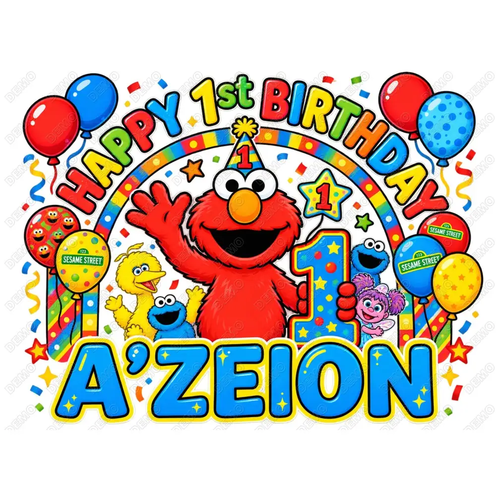 Elmo  Birthday Custom DTF  Shirt Iron on Transfer N5