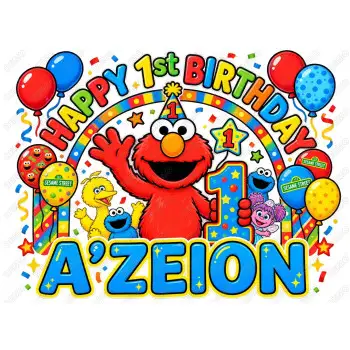 Elmo  Birthday Custom DTF  Shirt Iron on Transfer N5
