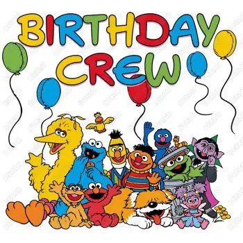 Elmo Sesame Street Birthday Crew  DTF  Iron on Transfer