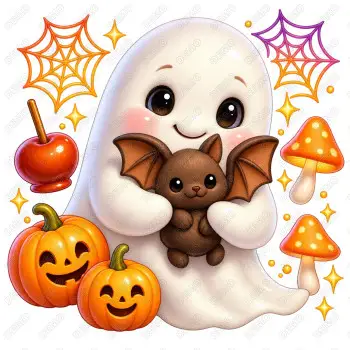 Ghost Bat  Halloween DTF  Iron on Transfer
