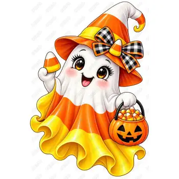 Ghost Candy Corn  Halloween DTF  Iron on Transfer