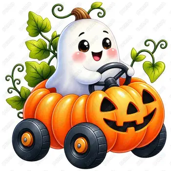 Ghost Pumpkin Cute Halloween DTF  Iron on Transfer N5