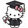 Graduation Hello Kitty DTF  Shirt Iron on Transfer