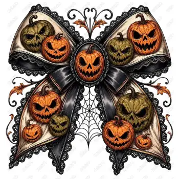 Halloween Bow Pumpkin  DTF  Shirt Iron on Transfer