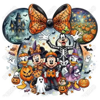 Halloween Disney  Mickey and Characters DTF  Shirt  Iron on Transfer N7