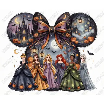 Halloween Disney Princess DTF  Shirt  Iron on Transfer N9