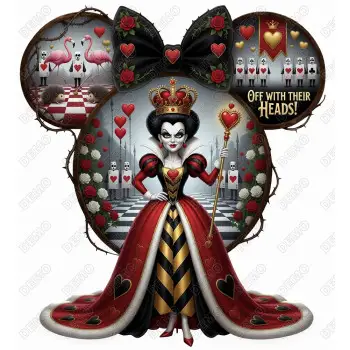Halloween Disney Queen Of Hearts   DTF  Shirt Iron on Transfer