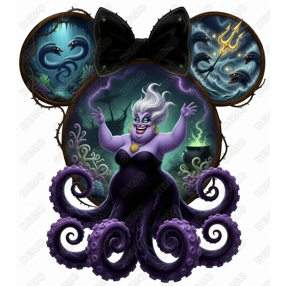 Halloween Disney  Ursula  DTF  Shirt Iron on Transfer