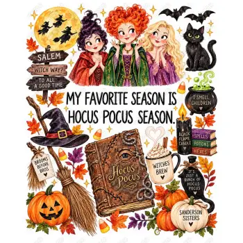 Halloween Hocus Pocus  DTF  Shirt Iron on Transfer