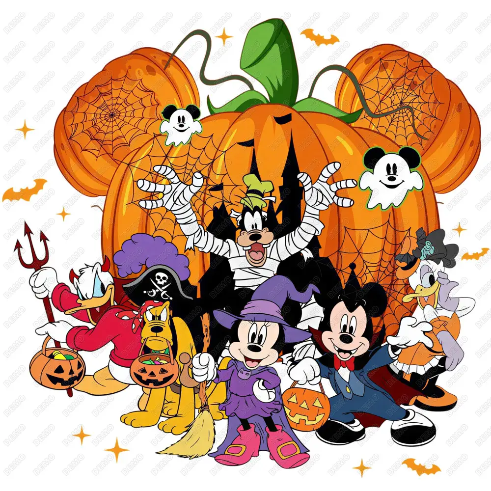 Halloween Mickey and friends DTF Iron on Transfer N6