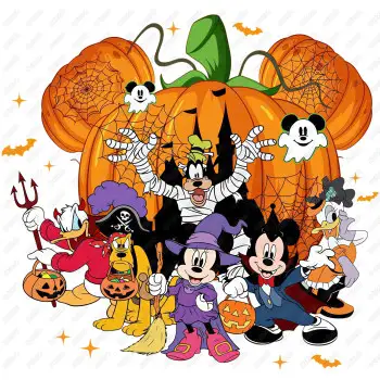Halloween Mickey and friends DTF Iron on Transfer N6