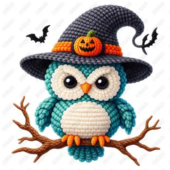 Halloween Owl Faux Yarn  DTF  Shirt Iron on Transfer
