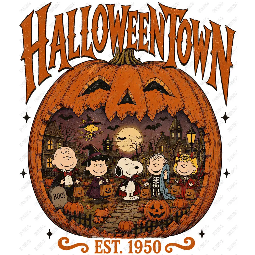 Halloween Pumpkin Peanuts  DTF  Shirt Iron on Transfer N7