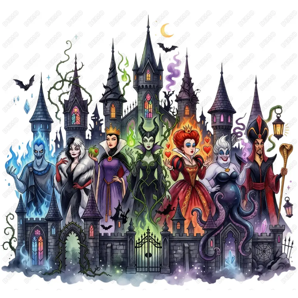 Halloween Villains Maleficent  Ursula  DTF  Shirt Iron on Transfer