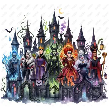 Halloween Villains Maleficent  Ursula  DTF  Shirt Iron on Transfer