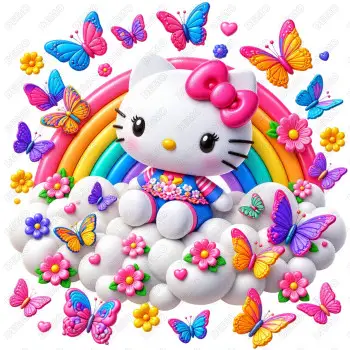 Hello Kitty Cute  DTF  Iron on Transfer