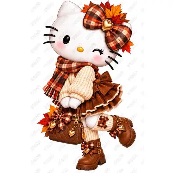 Hello Kitty Fall Season DTF  Shirt Iron on Transfer N4